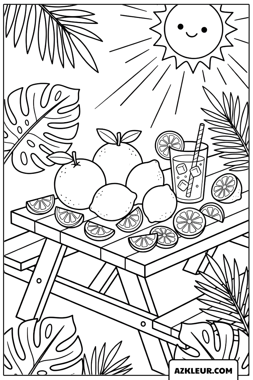 Citrusfeest op de Tafel Kleurplaat