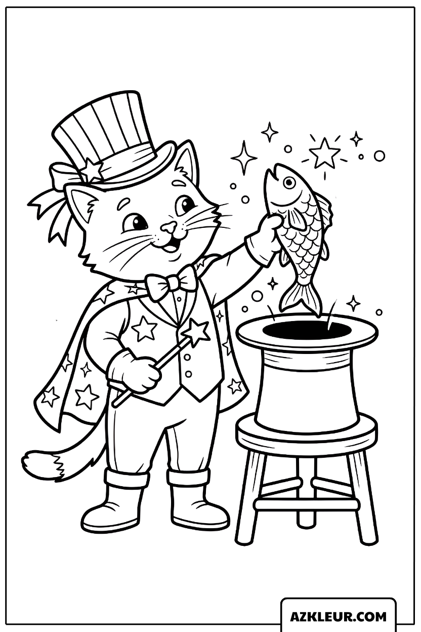 Kat de Toverkunstenaar Kleurplaat