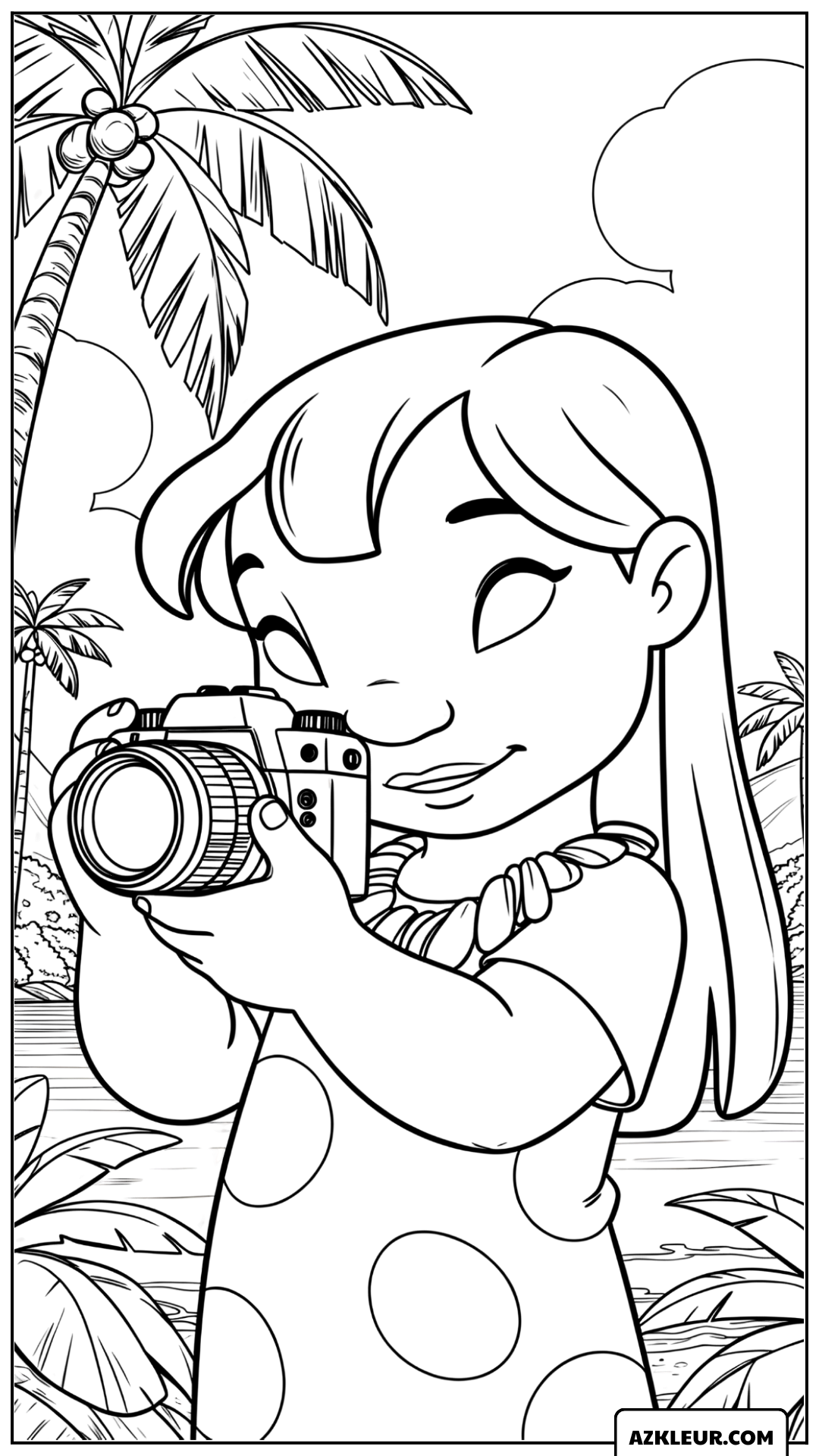 Kleurplaat van Lilo als fotografe