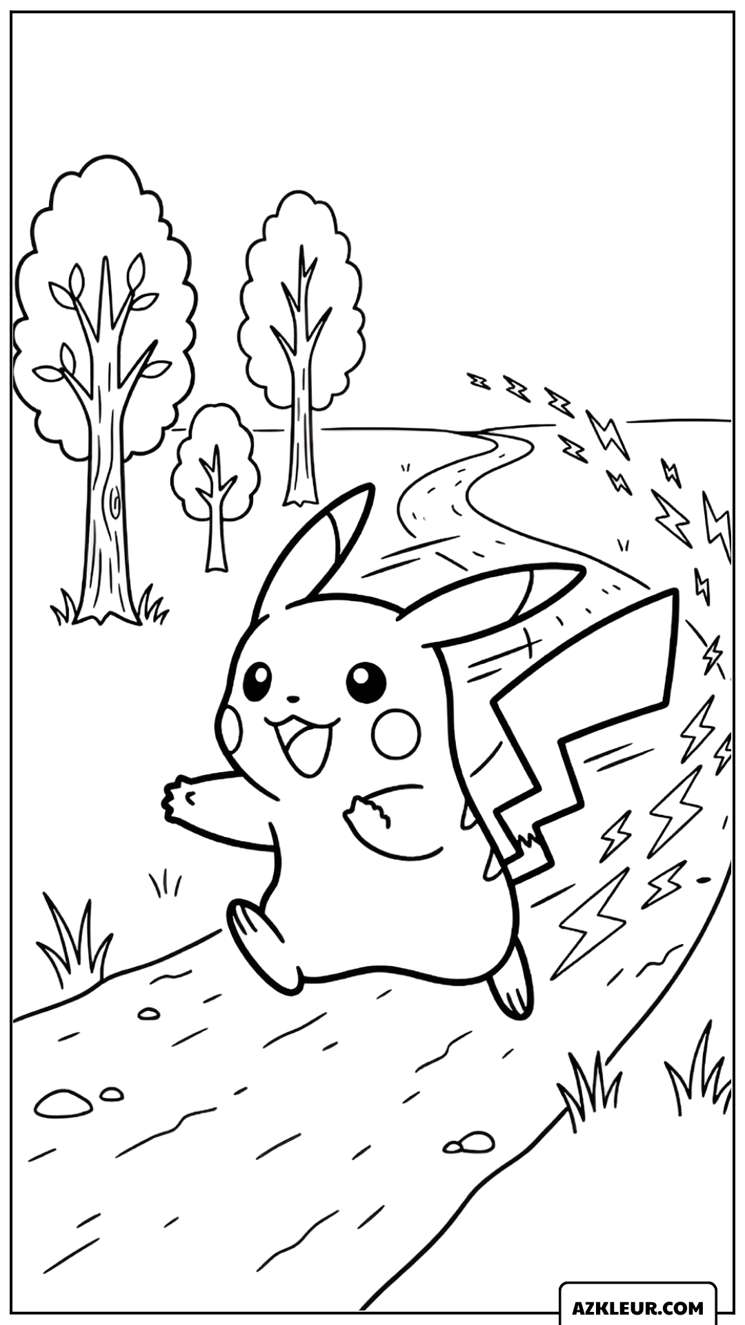 Pikachu's Elektrische Sprint Kleurplaat