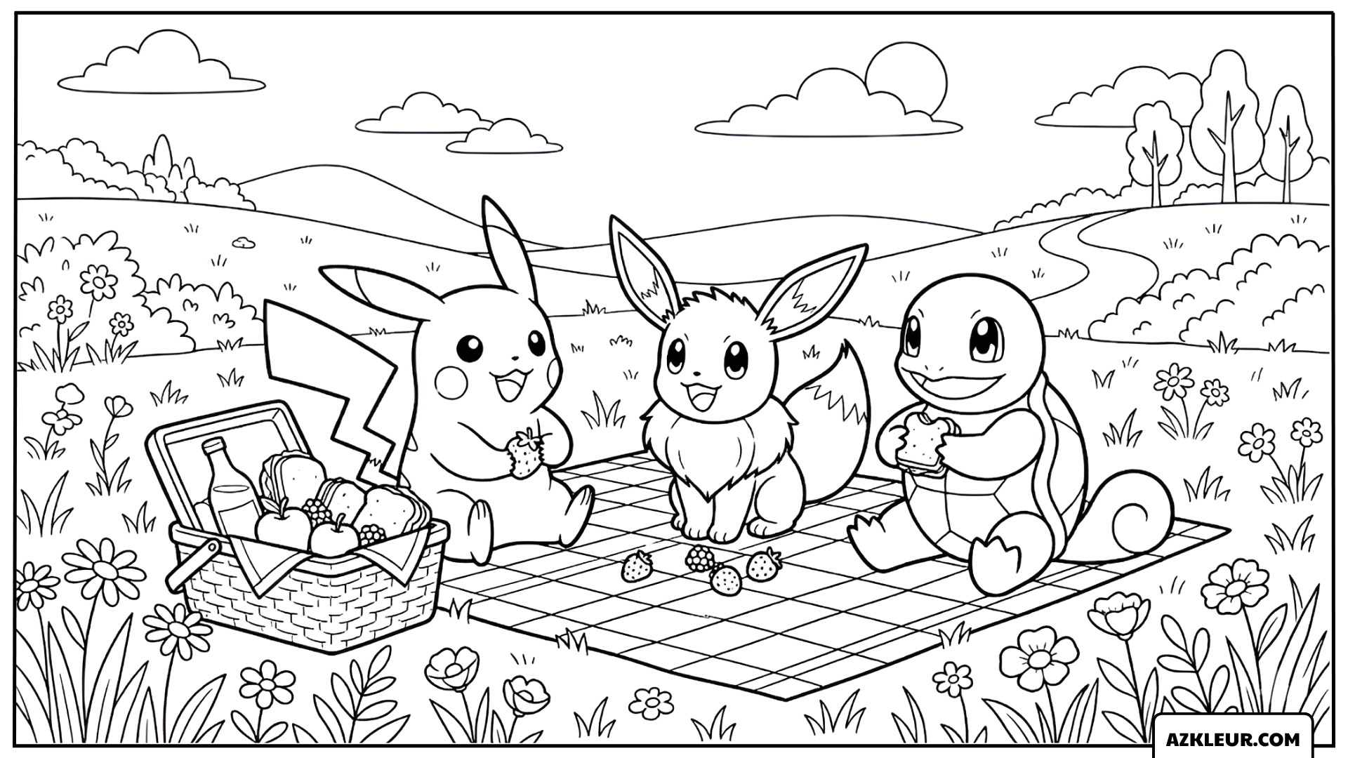 Pokémon Picknick Kleurplaat