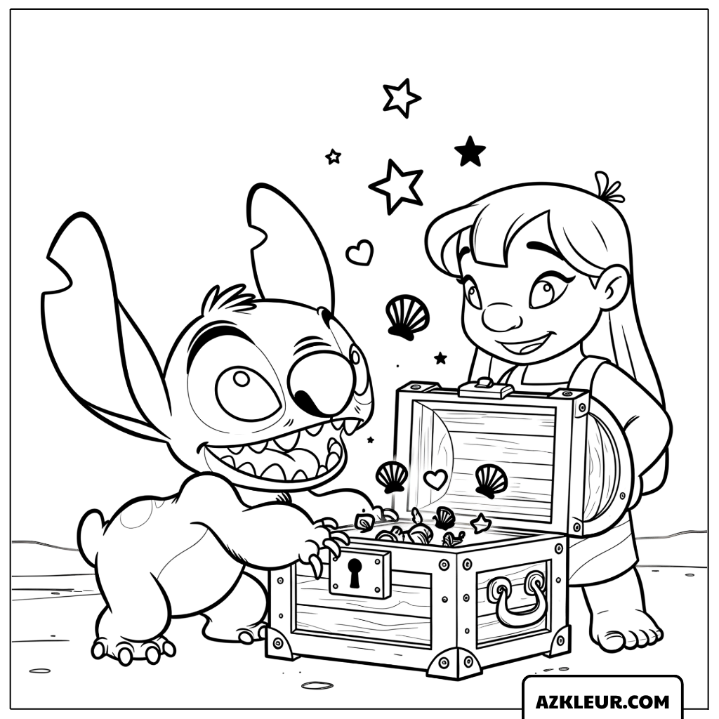 Kleurplaat Stitch als mummie