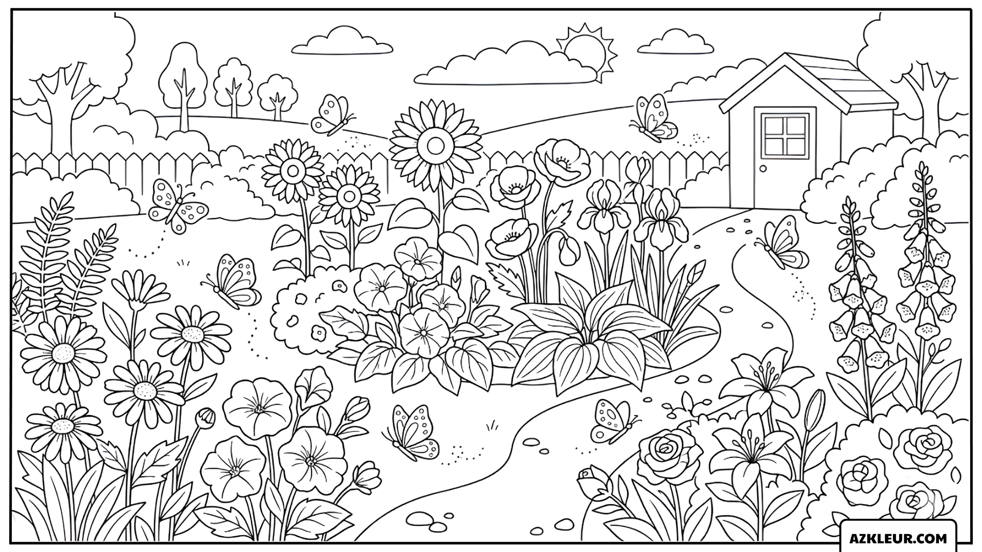 Vlindertuin bij het Tuinhuisje Kleurplaat