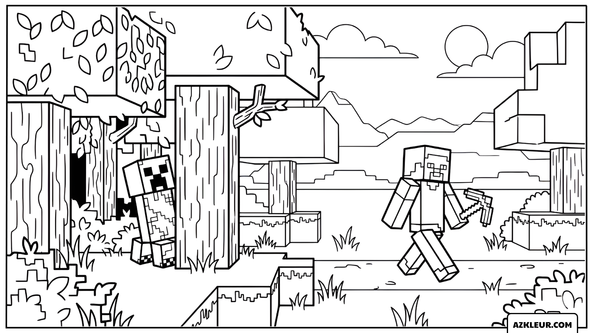 De Creeper loert kleurplaat
