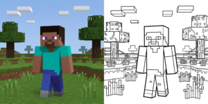 ft - Kleurplaat Minecraft ft